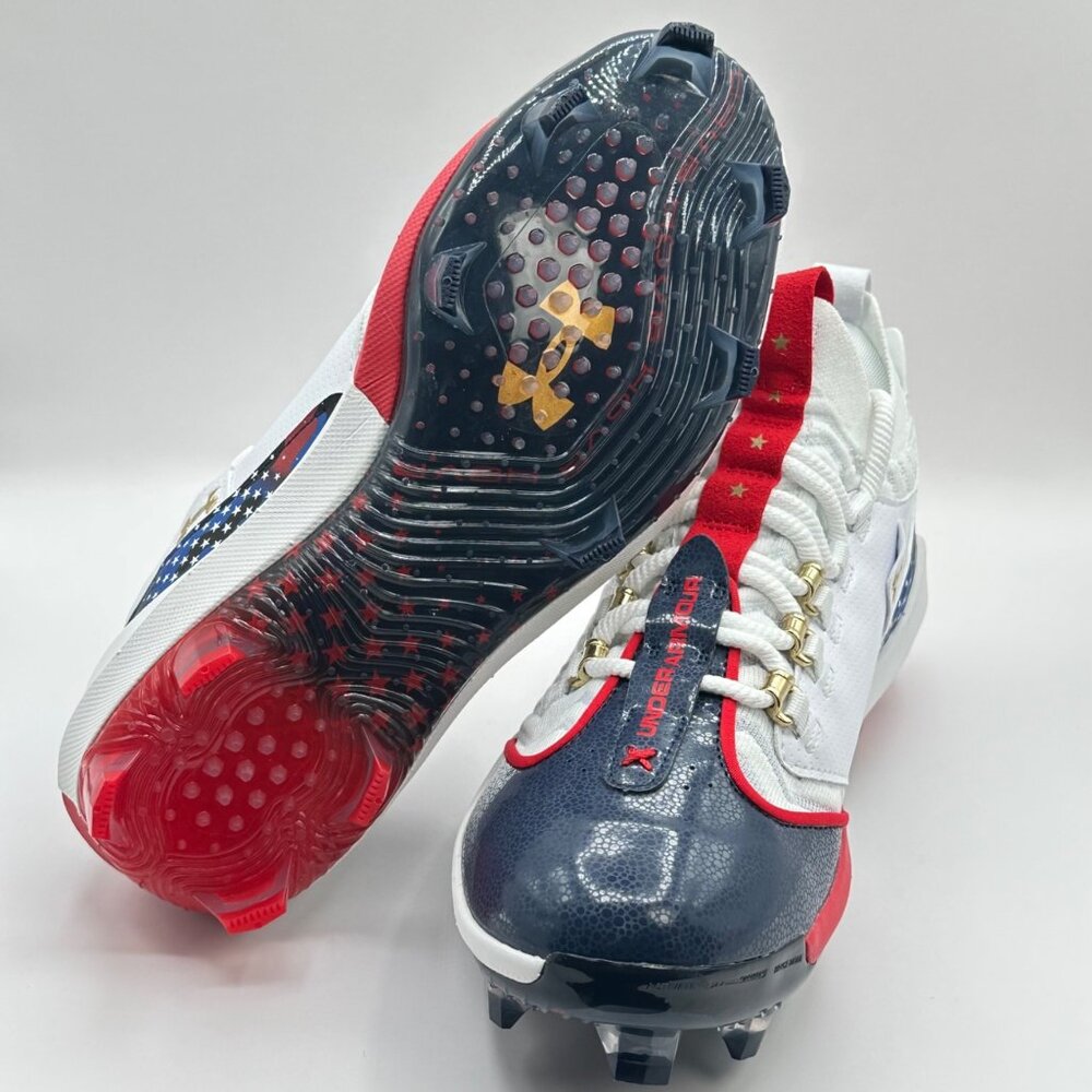 MenUnder Armour Harper 9 Pro TPU USA Multi Sz Molded Baseball Cleats 3027439-100 - Picture 5 of 12